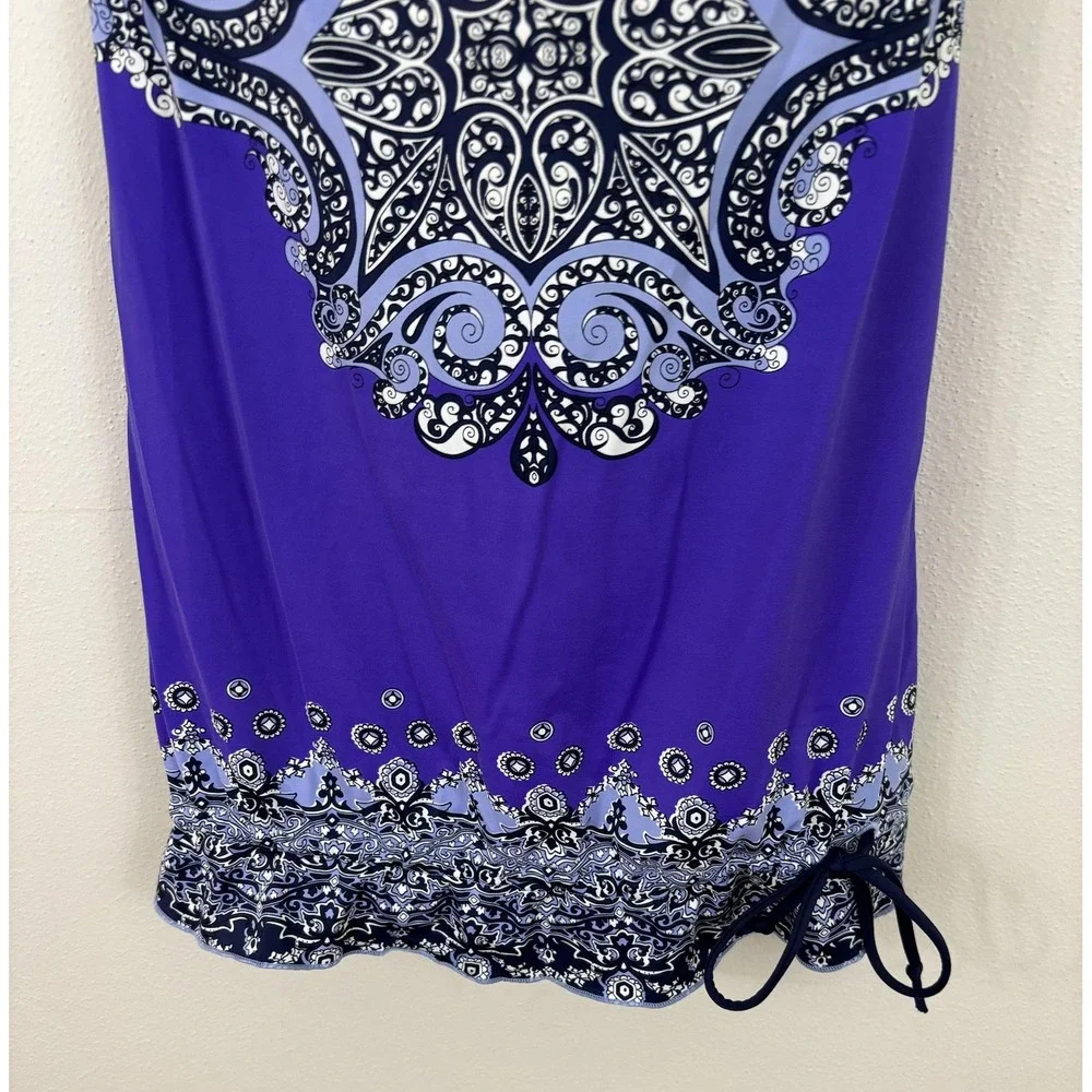 Athleta Tankini Swimsuit Top Womens Small Paisley Print Strappy Swim Bathing Sui